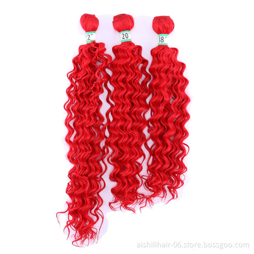AiShiLi Hair Factory Wholesale Pure Color  Deep Wave Crochet Braiding Hair Wigs Heat Resistant Synthetic Extension hair Wig